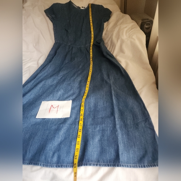 H&M denim Maxi Dress Gathered seam at waist & gently flared skirt Denim  Blue Nwt - afp-fysiotherapie.nl
